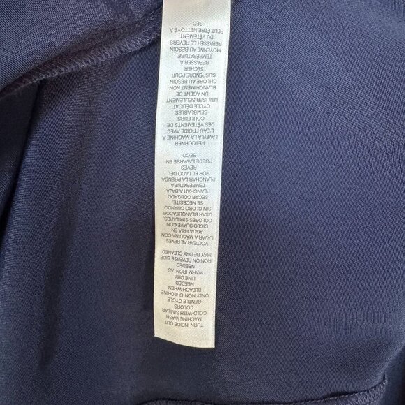 Chico's Navy Blue Sequin Front Yolk Long Sleeve Lace Trim Tunic Blouse Size XXL - Picture 12 of 16